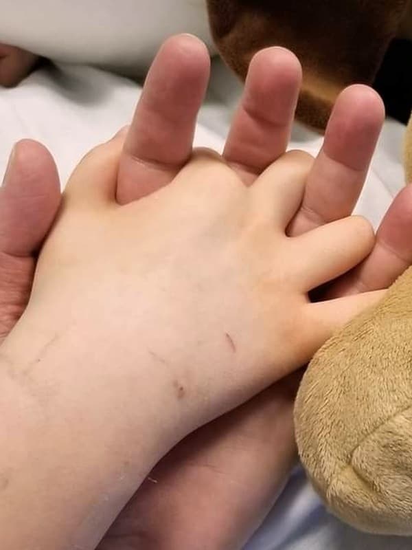 Sebastian's hand resting on his father's hand